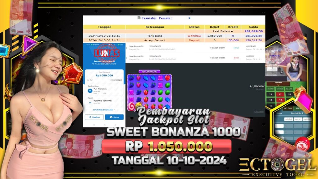 BUKTI JACKPOT SLOT SWEET BONANZA 1000 TERPERCAYA DI INDONESIA TGL 10-10-2024