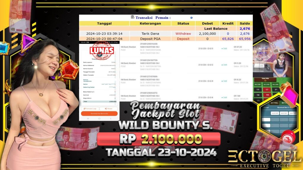 BUKTI JACKPOT SLOT WILD BOUNTY SHOWDOWN TERPERCAYA DI INDONESIA TGL 23-10-2024