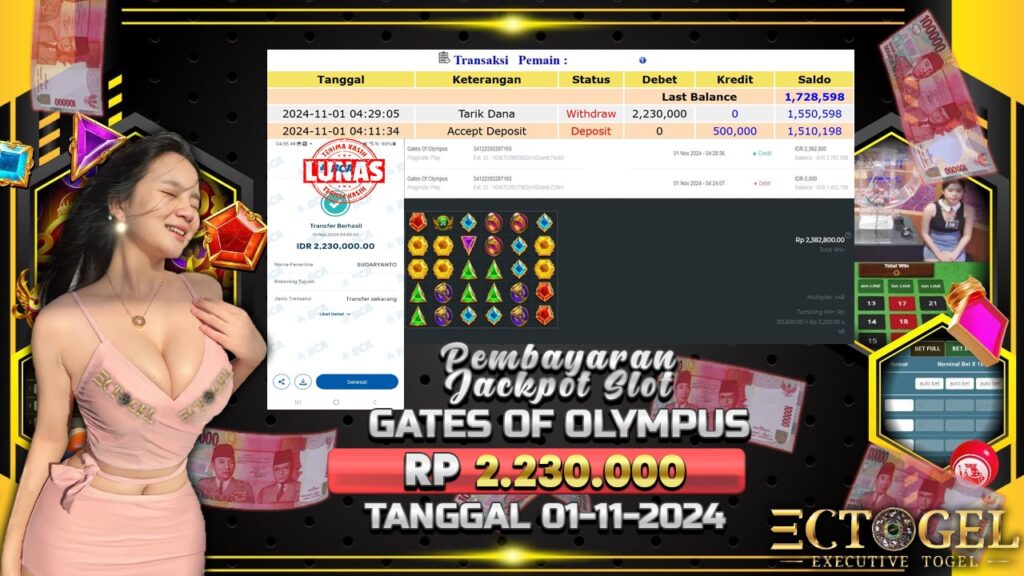 BUKTI JACKPOT SLOT GATES OF OLYMPUS TERPERCAYA DI INDONESIA TGL 01-11-2024