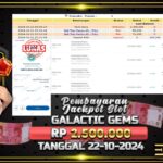 BUKTI JACKPOT SLOT GALACTIC GEMS TERPERCAYA DI INDONESIA TGL 22-10-2024