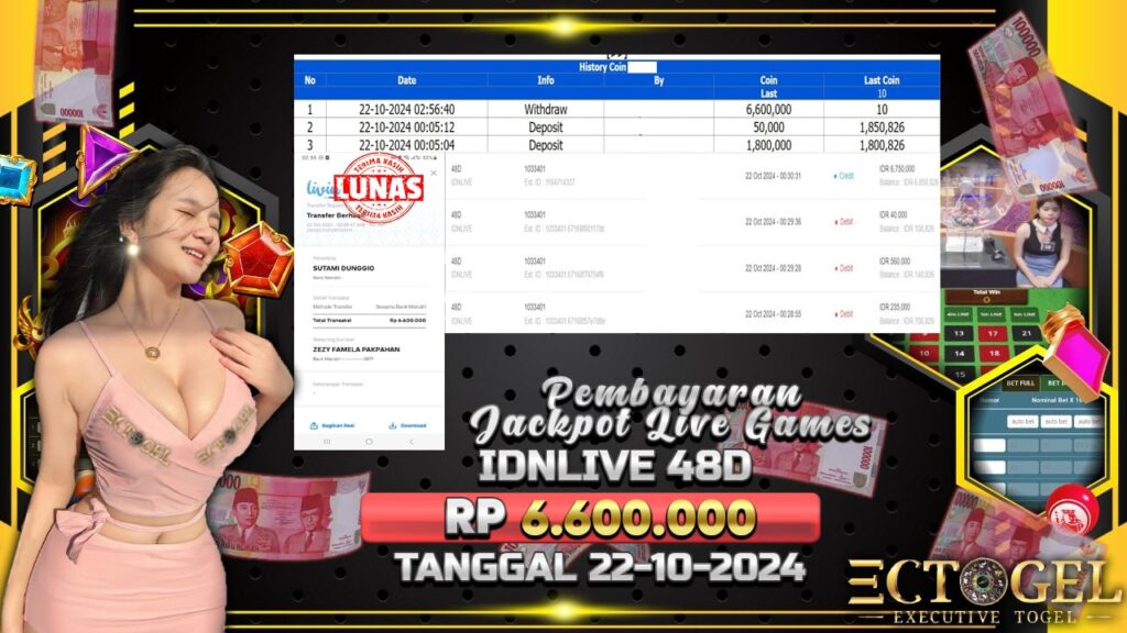 BUKTI JACKPOT IDNLIVE 48D TERPERCAYA DI INDONESIA TGL 22-10-2024